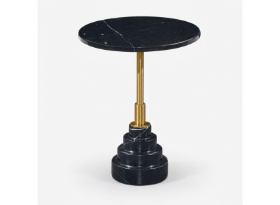 Tables d'appoint Salon Rond Moderne Noir Table basse Table en marbre de luxe
