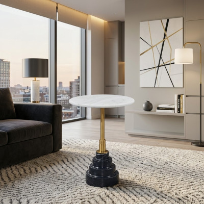 Tables d'appoint Salon Rond Haute qualité Moderne de luxe Table basse Marbre