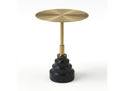 Table d'appoint Table Design Tables de luxe en acier inoxydable Table ronde en métal doré