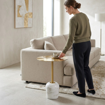 Table basse ronde de haute qualité, table d'appoint design pour le salon.