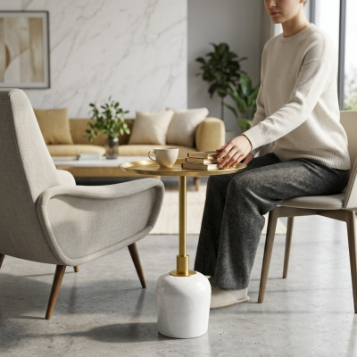 Table basse ronde élégante de haute qualité, table d'appoint de designer, nouvelle table