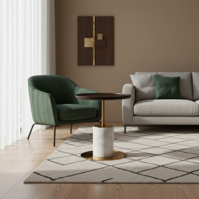 Table basse blanche de designer Table d'appoint luxueuse Meuble élégant Table de meuble