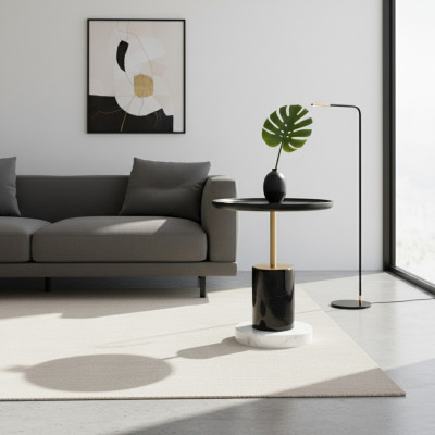 La table basse ronde de designer Table de salon de luxe Tables d'appoint Mobilier de salon