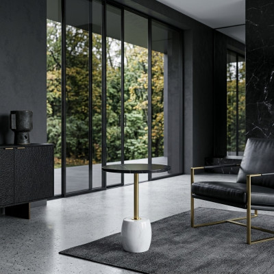 Table en marbre luxueuse Mobilier de salon Table basse ronde Design Style table basse
