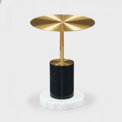 Table d'appoint en marbre doré moderne pour salon Tables rondes Design