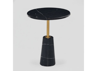 Table d'appoint ronde noire Table basse Design en acier inoxydable Meubles.style
