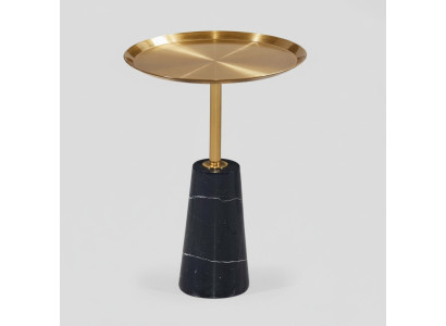 Table basse latérale noire design en marbre mobilier de luxe pour salon