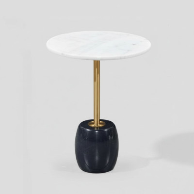 Table d'appoint ronde design avec dessus en marbre. Table basse de qualité supérieure