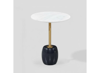 Table d'appoint ronde design avec dessus en marbre. Table basse de qualité supérieure