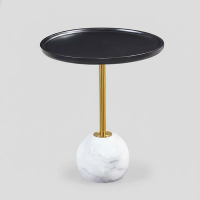 Table basse moderne ronde table d'appoint de luxe pour le salon avec rangement