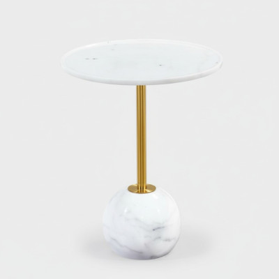 Table d'appoint blanche élégante Table basse ronde Salon Table basse en marbre Meubles