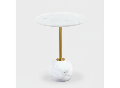 Table d'appoint blanche élégante Table basse ronde Salon Table basse en marbre Meubles