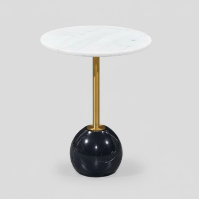 Table d'appoint noir et blanc en marbre – Mobilier de designer pour salon – Tables basses