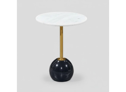 Table d'appoint noir et blanc en marbre – Mobilier de designer pour salon – Tables basses