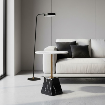 Table d'appoint ronde de designer Table d'appoint en marbre de luxe Tables d'appoint élégantes de style meubles