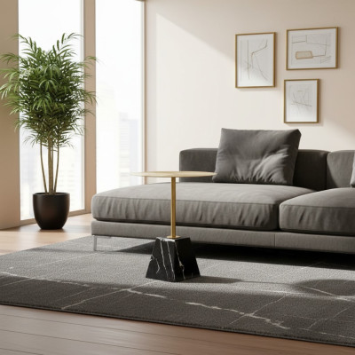 Table basse ronde de luxe en noir, tables d'appoint pour salon haut de gamme, table d'appoint.