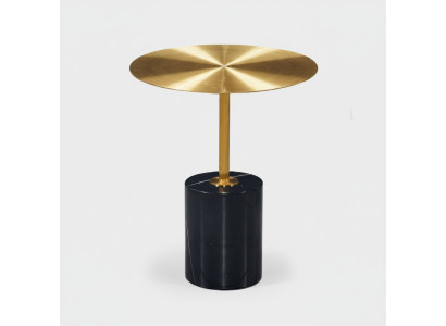 Table d'appoint ronde noire et dorée - Mobilier de salon design Tables