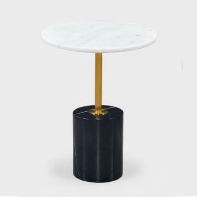 Table d'appoint noire luxueuse pour le salon Table de rangement en forme ronde nouveau