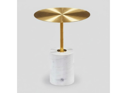 Table d'appoint blanche de luxe pour le salon Table d'appoint en imitation marbre Table basse