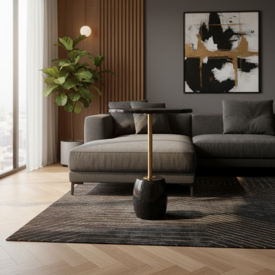 Table basse noire Table basse de luxe Table basse de salon Design Tables d'appoint