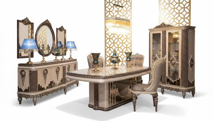 Ensemble de salle à manger de luxe Classic r Tauper Table de salle à manger Chaises Commode