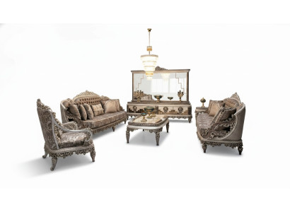 Ensemble de canapés de luxe 3+3 avec table basse, canapé moderne gris set neuf