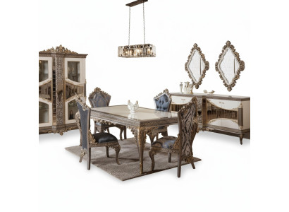 Ensemble de chaises pour la salle à manger Designer Classic, groupe de chaises et table à manger Suite 5 pièces