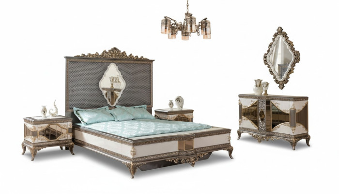 Suite de chambre classique Ensemble de haute qualité Lit double Commode Canapé