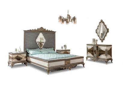 Suite de chambre classique Ensemble de haute qualité Lit double Commode Canapé