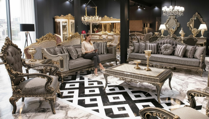 Meubles de salon classiques Chesterfield de luxe 3+3+1 places, canapé élégant.