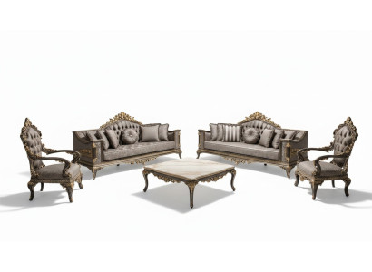 Meubles de salon classiques Chesterfield de luxe 3+3+1 places, canapé élégant.