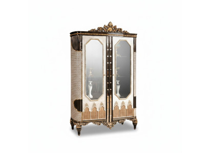 Vitrine classique Vitrine en bois de luxe Armoires Designer avec portes en verre Garde-robe
