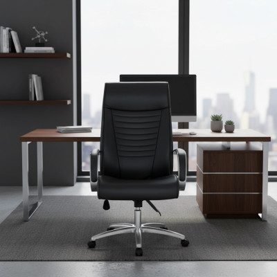 Chaise de jeu élégante Chaise de bureau noire Chaise pivotante Chaise de direction nouvelle