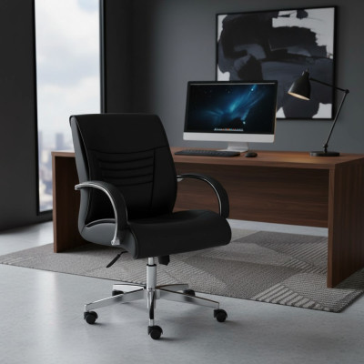 Chaise de jeu de luxe noir Chaise de direction Chaise pivotante de bureau Chaise de bureau Chaises