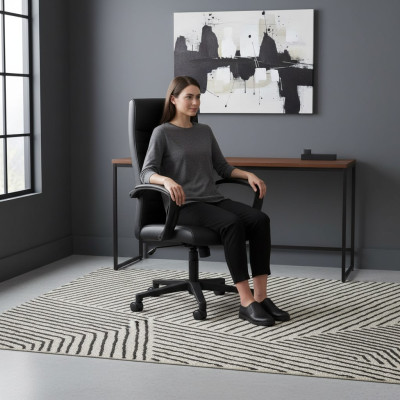 Fauteuil de bureau de jeu chaise noire chaise de bureau chaise pivotante mobilier