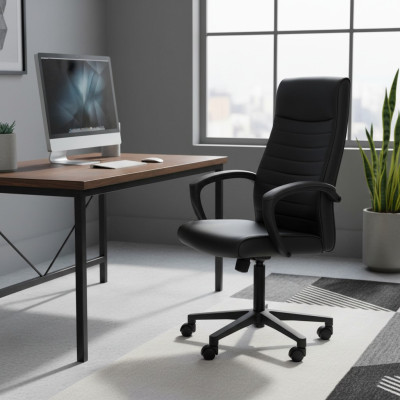 Fauteuil de bureau de jeu chaise noire chaise de bureau chaise pivotante mobilier