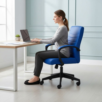 Chaise de bureau Chaise de jeu Chaise de bureau Chaise pivotante Bleu Chaise Mobilier neuf