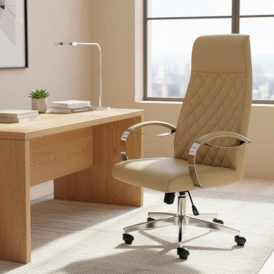 Moderne chaise pivotante confortable Mobilier Beige Chaise de bureau Chaise de jeu Chaise de bureau nouvelle