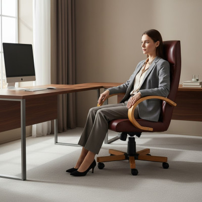 Moderne chaise pivotante confortable Meubles Chaise de bureau marron Chaise de jeu Chaise de bureau