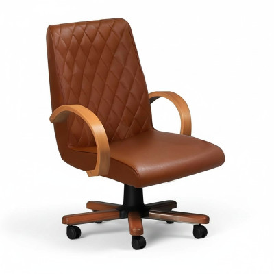 Chaise pivotante en similicuir moderne marron Chaise de bureau Fauteuil de jeu Chaise de bureau