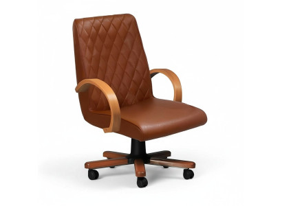 Chaise pivotante en similicuir moderne marron Chaise de bureau Fauteuil de jeu Chaise de bureau