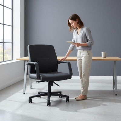 Chaise de bureau Chaise de bureau noire Chaise pivotante Mobilier de bureau Mobilier de bureau neuf