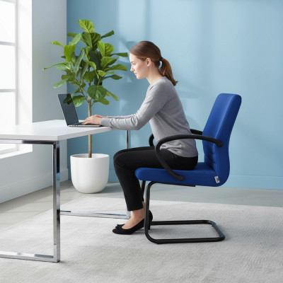 Chaise de bureau de qualité supérieure pour le jeu, chaise de bureau bleue moderne, chaise pivotante