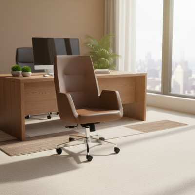 Chaise de bureau élégante pour jeux, chaise moderne unique, chaise de bureau marron, chaise pivotante