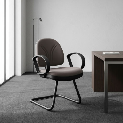 Mobilier de bureau salle d'attente cabinet d'avocats textile chaises brunes chaises de conférence.
