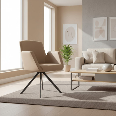 Revêtement de chaise Fauteuils de bureau en similicuir Chaises informatiques modernes Meubles Beige neufs