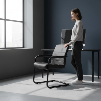 Rembourrage en similicuir de chaise Chaises de bureau modernes Chaises d'ordinateur Meubles Noirs