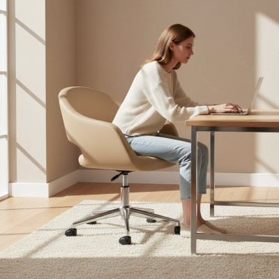 Chaise de bureau moderne de haute qualité Chaise de jeu beige Chaise de bureau pivotante nouvelle