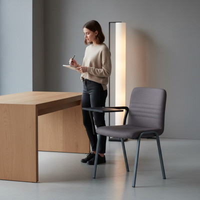 Fauteuil de bureau Chaise de luxe Chaise de bureau Fauteuil de designer en textile Meuble en métal nouveau