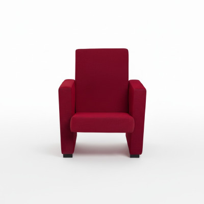 Fauteuil Canapé 1 place Design Luxe Chaise Rouge Classique en Tissu Textile Nouveau